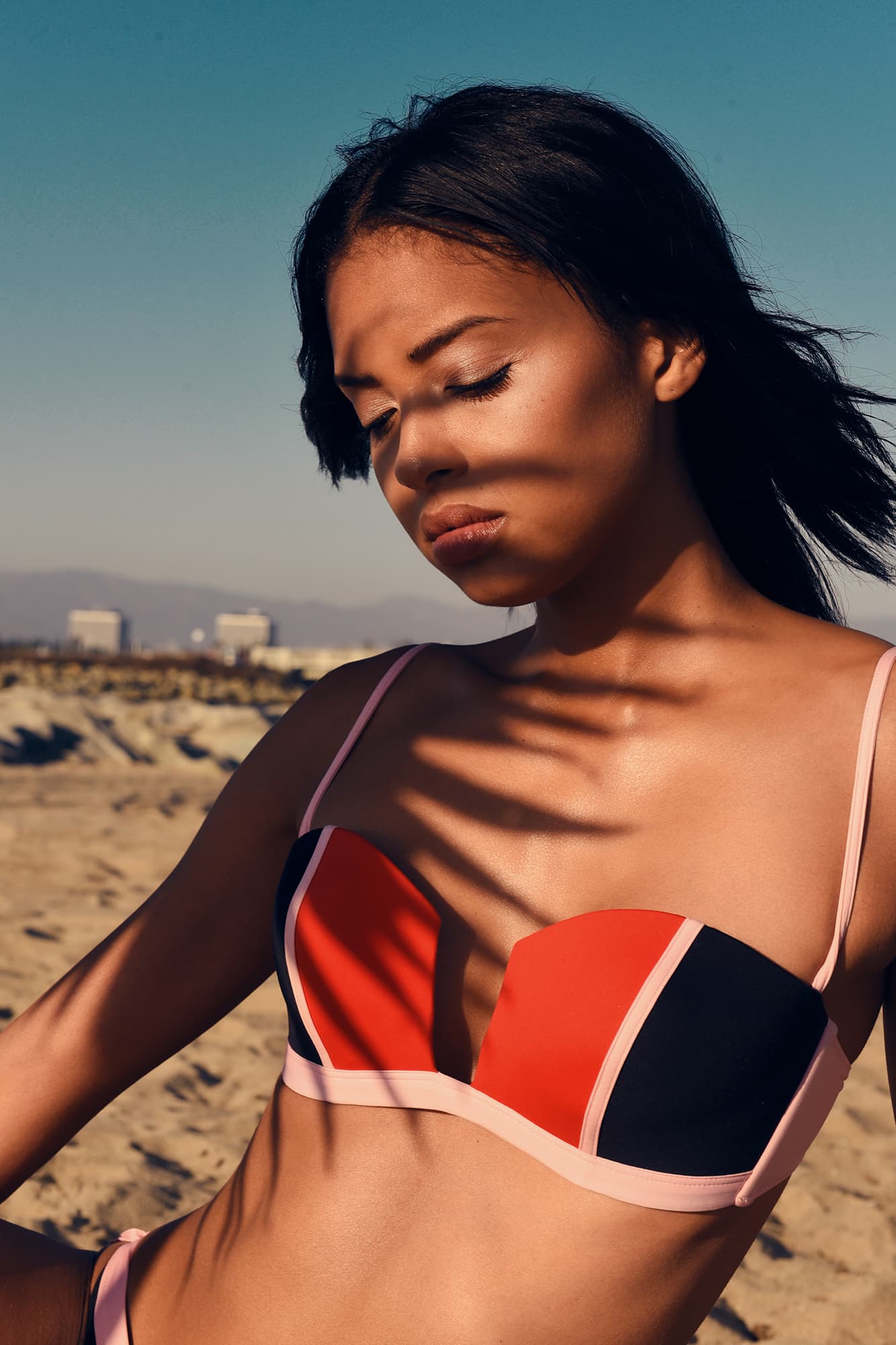 Beach editorial, golden light