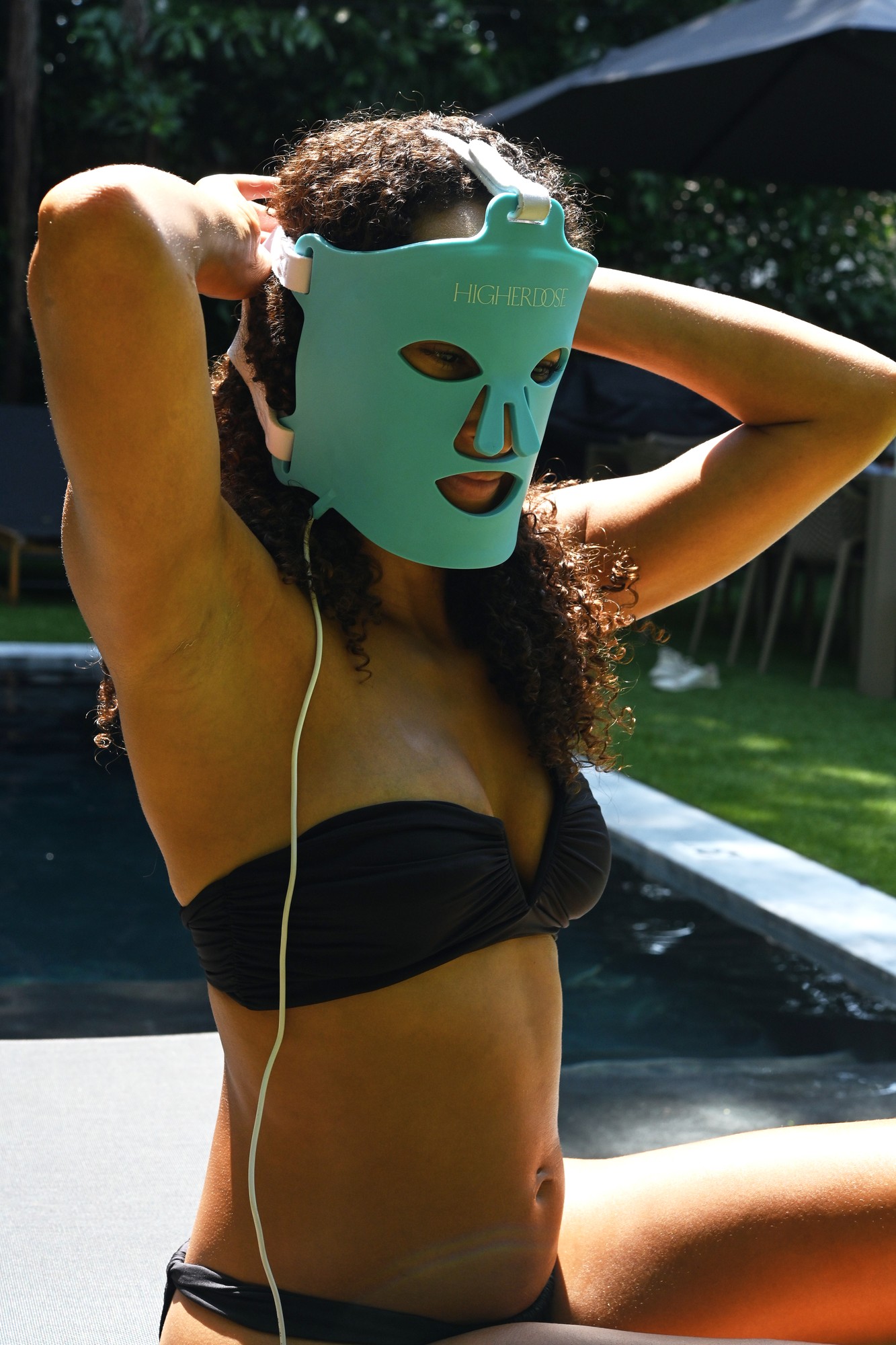 HigherDose brand campaign, product styling, warm tones, commercial photography