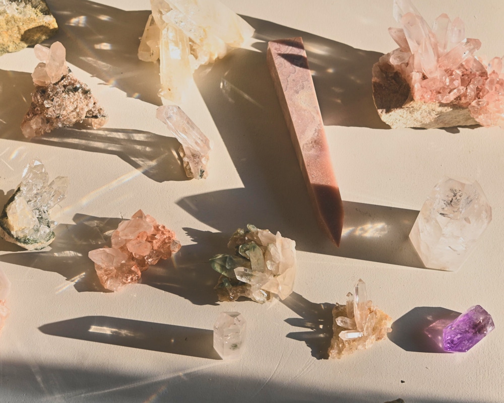 Iro House interior, crystals styled in living space