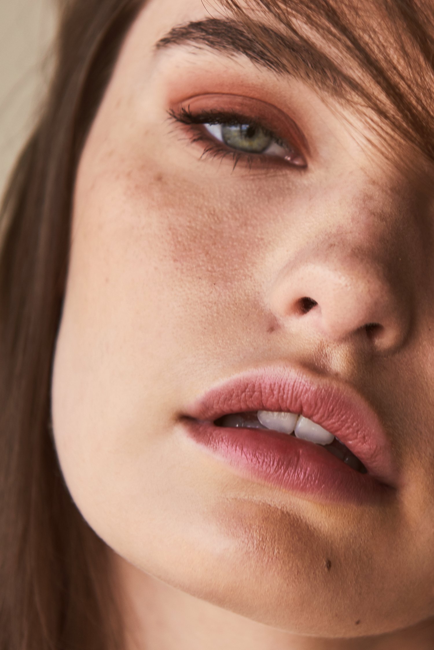 Olivia, green eyes, extreme close-up