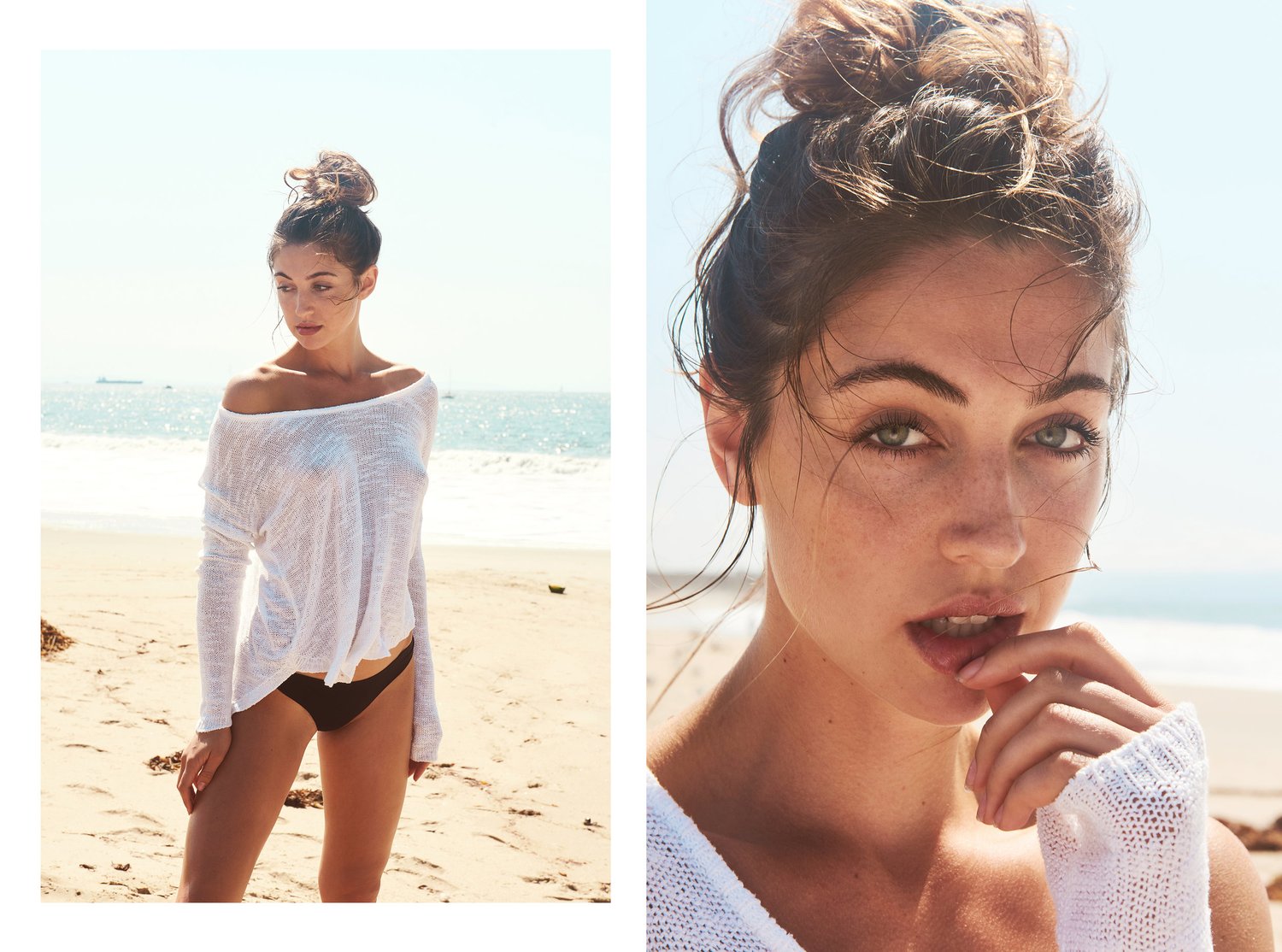 Beach diptych, knit texture