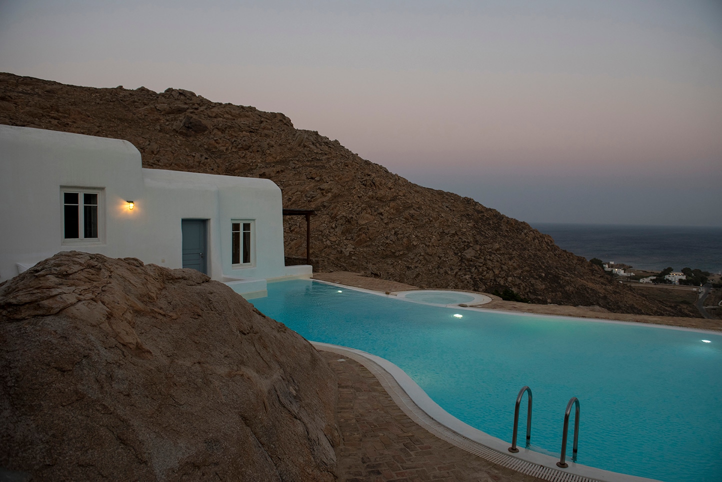 Mediterranean golden light, architecture