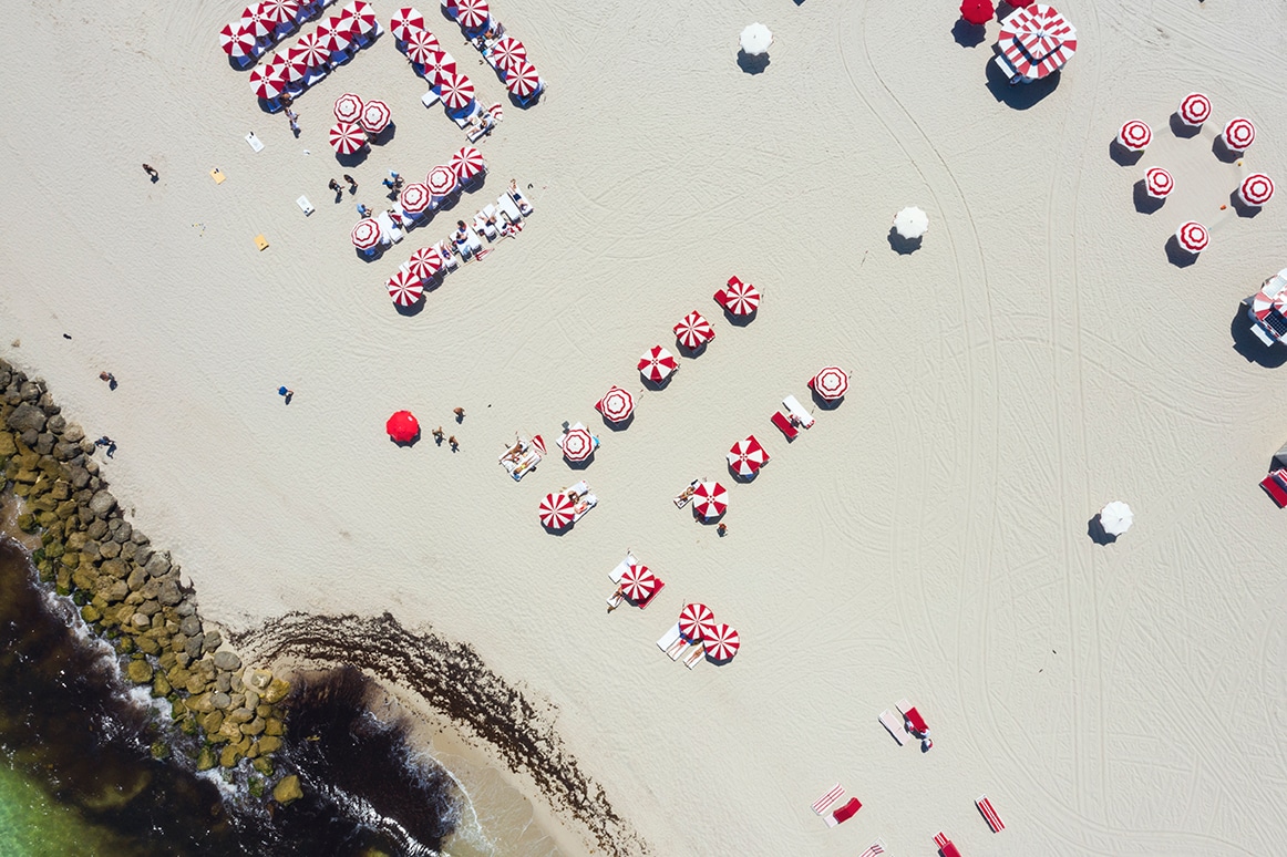 Drone aerial, Italian coastline, turquoise water